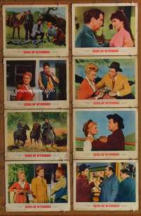 c193 CATTLE KING 8 int'l movie lobby cards '63 Taylor, Guns of Wyoming!