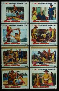c198 CHARGE AT FEATHER RIVER 8 movie lobby cards '53 3-D, Guy Madison