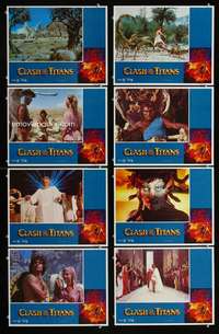 c204 CLASH OF THE TITANS 8 int'l movie lobby cards '81 Ray Harryhausen