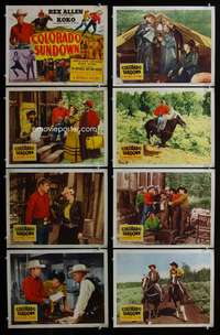 c209 COLORADO SUNDOWN 8 movie lobby cards '51 Rex Allen, western