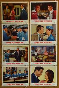 c211 COME FLY WITH ME 8 movie lobby cards '63 Dolores Hart, Hugh O'Brian