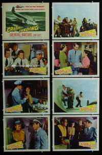 c228 CRASH LANDING 8 movie lobby cards '58 Gary Merill, Nancy Davis
