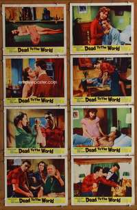 c249 DEAD TO THE WORLD 8 movie lobby cards '61 crime thriller!