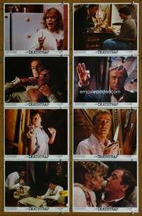 c257 DEATHTRAP 8 movie lobby cards '82 Michael Caine, Reeve, Cannon