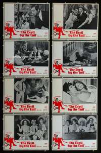 c263 DEVIL BY THE TAIL 8 movie lobby cards '69 Yves Montand, Schell