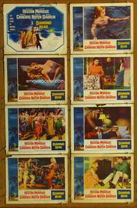c265 DIAMOND HEAD 8 movie lobby cards '62 Charlton Heston, Hawaii!