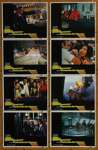 c266 DIAMONDS ARE FOREVER 8 int'l movie lobby cards '71 Connery as Bond!