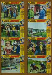 c385 GUNPOINT 8 movie lobby cards '66 Audie Murphy western!