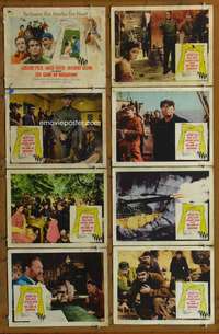 c388 GUNS OF NAVARONE 8 movie lobby cards '61 Greg Peck, Niven, Quinn
