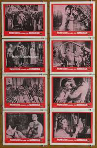 c412 HERCULES AGAINST THE BARBARIAN 8 movie lobby cards '64 Mark Forest