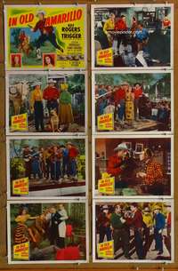 c447 IN OLD AMARILLO 8 movie lobby cards '51 Roy Rogers in Texas!