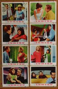 c448 IN THE COOL OF THE DAY 8 movie lobby cards '63 Jane Fonda, Finch