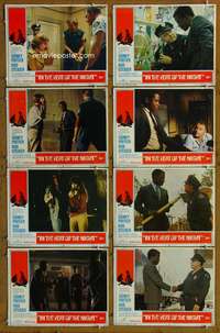 c449 IN THE HEAT OF THE NIGHT 8 movie lobby cards '67 Sidney Poitier