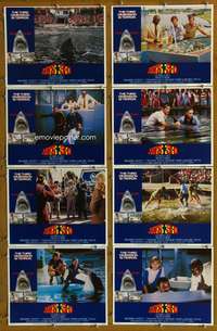 c471 JAWS 3-D 8 movie lobby cards '83 Great White Shark horror!