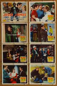 c473 JESSE JAMES 8 movie lobby cards R51 Tyrone Power, Henry Fonda