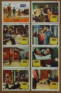 c504 LAWLESS STREET 8 movie lobby cards '55 Randolph Scott, Lansbury