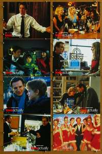 c523 LOVE ACTUALLY 8 movie lobby cards '03 Hugh Grant, Colin Firth