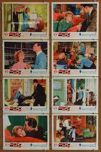 c547 MARY MARY 8 movie lobby cards '63 Debbie Reynolds, Michael Rennie