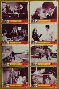 c550 MATCHLESS 8 movie lobby cards '66 Pat O'Neal, sexy Ira Furstenberg!
