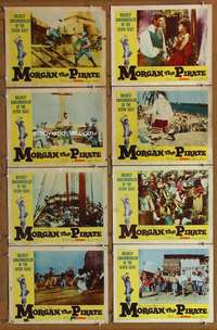 c569 MORGAN THE PIRATE 8 movie lobby cards '61 raging Steve Reeves!