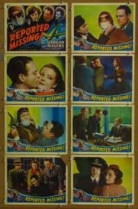 c654 REPORTED MISSING 8 movie lobby cards '37 William Gargan, Rogers