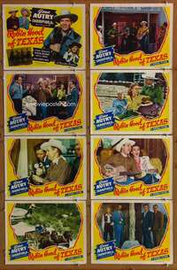 c665 ROBIN HOOD OF TEXAS 8 movie lobby cards '47 Gene Autry, Roberts