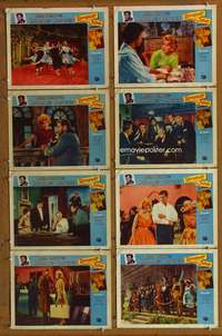 c669 ROMANOFF & JULIET 8 movie lobby cards '61 Peter Ustinov, Sandra Dee