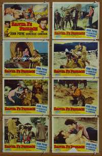 c686 SANTA FE PASSAGE 8 movie lobby cards '55 John Payne, Domergue