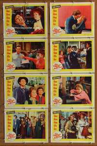 c692 SECOND TIME AROUND 8 movie lobby cards '61 Debbie Reynolds w/gun!