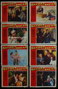 c699 SECRET OF THE INCAS 8 movie lobby cards '54 Charlton Heston