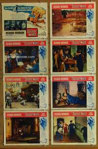 c701 SECRET WAYS 8 movie lobby cards '61 Richard Widmark, MacLean