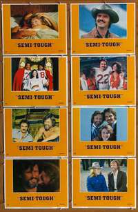 c703 SEMI-TOUGH 8 movie lobby cards '77 Burt Reynolds, Kristofferson