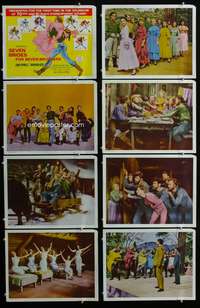 c705 SEVEN BRIDES FOR SEVEN BROTHERS 8 movie lobby cards R60s Powell