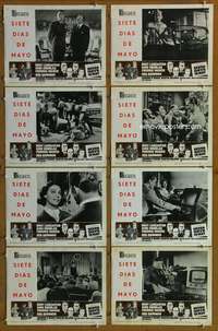 c706 SEVEN DAYS IN MAY 8 movie lobby cards '64 Burt Lancaster, Douglas