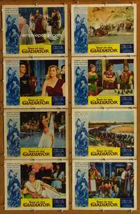 c721 SIGN OF THE GLADIATOR 8 movie lobby cards '59 Anita Ekberg, Italian