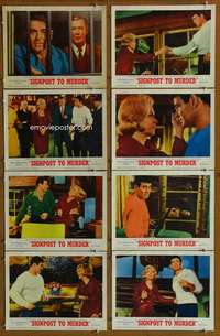 c722 SIGNPOST TO MURDER 8 movie lobby cards '65 Joanne Woodward