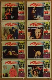 c730 SKULL 8 movie lobby cards '65 Peter Cushing, Christopher Lee