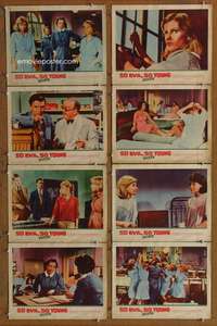 c734 SO EVIL SO YOUNG 8 movie lobby cards '61 caged girls without guys!
