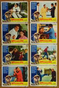 c743 SPY IN YOUR EYE 8 movie lobby cards '66 Dana Andrews spoof!