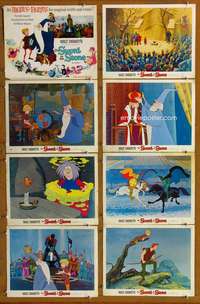 c772 SWORD IN THE STONE 8 movie lobby cards '64 Disney, King Arthur!