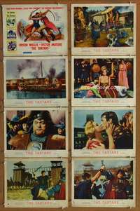 c788 TARTARS 8 movie lobby cards '61 Victor Mature, Orson Welles