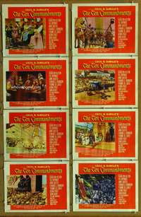 c796 TEN COMMANDMENTS 8 movie lobby cards R60 Heston, DeMille