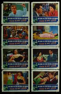 c813 THIS IS MY LOVE 8 movie lobby cards '54 Linda Darnell, Duryea