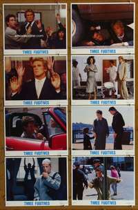 c817 THREE FUGITIVES 8 movie lobby cards '89 Nick Nolte, Martin Short