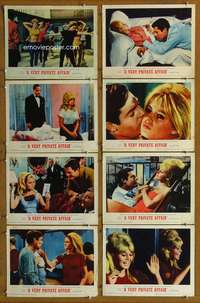 c847 VERY PRIVATE AFFAIR 8 movie lobby cards '62 sexy Brigitte Bardot!