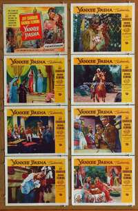 c901 YANKEE PASHA 8 movie lobby cards '54 Jeff Chandler, Rhonda Fleming