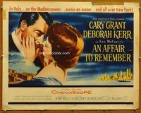 d380 AFFAIR TO REMEMBER half-sheet movie poster '57 Grant, Deborah Kerr