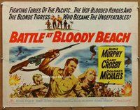 d399 BATTLE AT BLOODY BEACH half-sheet movie poster '61 Audie Murphy