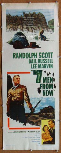 d020 7 MEN FROM NOW insert movie poster '56 Randolph Scott, Boetticher