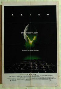 e024 ALIEN one-sheet movie poster '79 Ridley Scott sci-fi classic!